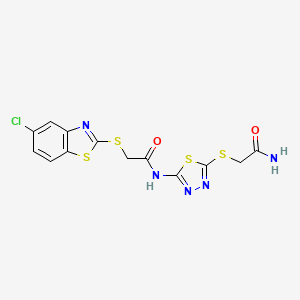 N~1~-{5-[(2-AMINO-2-OXOETHYL)SULFANYL]-1,3,4-THIADIAZOL-2-YL}-2-[(5-CHLORO-1,3-BENZOTHIAZOL-2-YL)SULFANYL]ACETAMIDE