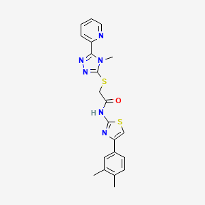 N-[4-(3,4-DIMETHYLPHENYL)-1,3-THIAZOL-2-YL]-2-{[4-METHYL-5-(2-PYRIDINYL)-4H-1,2,4-TRIAZOL-3-YL]SULFANYL}ACETAMIDE