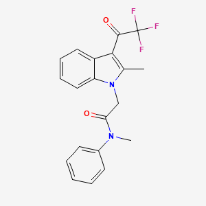 molecular formula C20H17F3N2O2 B4864268 N-methyl-2-[2-methyl-3-(2,2,2-trifluoroacetyl)indol-1-yl]-N-phenylacetamide 