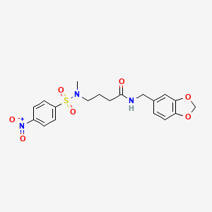 N-(1,3-benzodioxol-5-ylmethyl)-4-{methyl[(4-nitrophenyl)sulfonyl]amino}butanamide