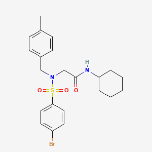 molecular formula C22H27BrN2O3S B4864292 N~2~-[(4-bromophenyl)sulfonyl]-N~1~-cyclohexyl-N~2~-(4-methylbenzyl)glycinamide 