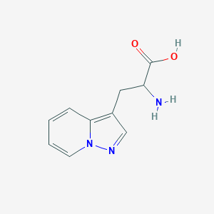 molecular formula C10H11N3O2 B048643 2-Amino-3-(pyrazolo(1,5-a)pyridin-3-yl)propionic acid CAS No. 117782-75-9