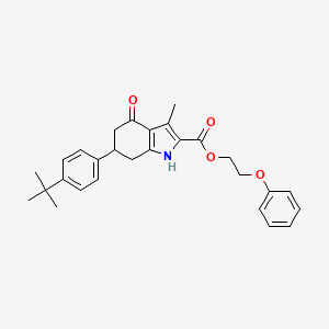 2-phenoxyethyl 6-(4-tert-butylphenyl)-3-methyl-4-oxo-4,5,6,7-tetrahydro-1H-indole-2-carboxylate