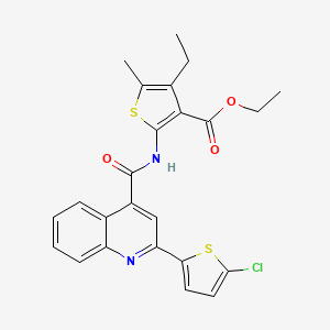 molecular formula C24H21ClN2O3S2 B4864336 ethyl 2-({[2-(5-chloro-2-thienyl)-4-quinolinyl]carbonyl}amino)-4-ethyl-5-methyl-3-thiophenecarboxylate 