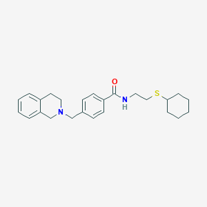 molecular formula C25H32N2OS B4864365 N-[2-(cyclohexylsulfanyl)ethyl]-4-(3,4-dihydroisoquinolin-2(1H)-ylmethyl)benzamide 