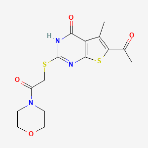 6-acetyl-5-methyl-2-(2-morpholin-4-yl-2-oxoethyl)sulfanyl-3H-thieno[2,3-d]pyrimidin-4-one