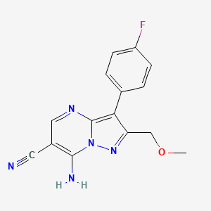 7-amino-3-(4-fluorophenyl)-2-(methoxymethyl)pyrazolo[1,5-a]pyrimidine-6-carbonitrile