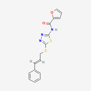 N-{5-[(3-phenyl-2-propen-1-yl)thio]-1,3,4-thiadiazol-2-yl}-2-furamide