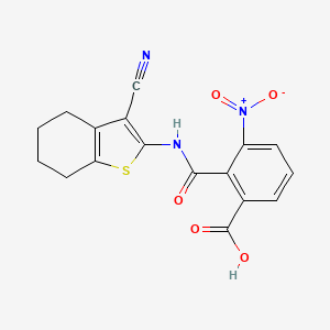 molecular formula C17H13N3O5S B4864486 2-[(3-Cyano-4,5,6,7-tetrahydro-1-benzothiophen-2-yl)carbamoyl]-3-nitrobenzoic acid 