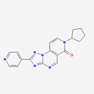 7-Cyclopentyl-2-(4-pyridyl)-7,10-dihydropyridino[3,4-e]1,2,4-triazolo[1,5-a]py rimidin-6-one