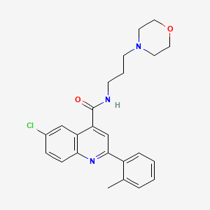 molecular formula C24H26ClN3O2 B4864536 6-chloro-2-(2-methylphenyl)-N-[3-(morpholin-4-yl)propyl]quinoline-4-carboxamide 