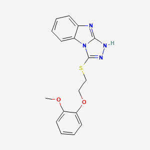 molecular formula C17H16N4O2S B4864541 2-METHOXYPHENYL [2-(9H-[1,2,4]TRIAZOLO[4,3-A][1,3]BENZIMIDAZOL-3-YLSULFANYL)ETHYL] ETHER 