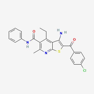 3-amino-2-(4-chlorobenzoyl)-4-ethyl-6-methyl-N-phenylthieno[2,3-b]pyridine-5-carboxamide