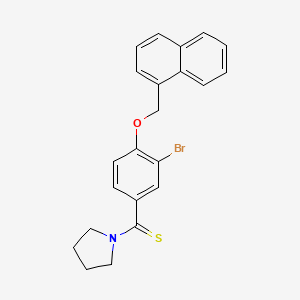 1-{[3-bromo-4-(1-naphthylmethoxy)phenyl]carbonothioyl}pyrrolidine