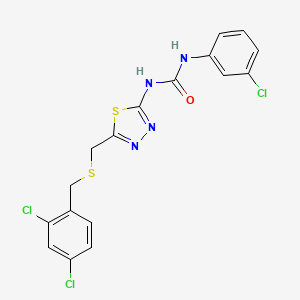 molecular formula C17H13Cl3N4OS2 B4864613 N-(3-chlorophenyl)-N'-(5-{[(2,4-dichlorobenzyl)thio]methyl}-1,3,4-thiadiazol-2-yl)urea 