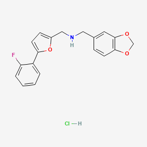 molecular formula C19H17ClFNO3 B4864651 (1,3-benzodioxol-5-ylmethyl){[5-(2-fluorophenyl)-2-furyl]methyl}amine hydrochloride 