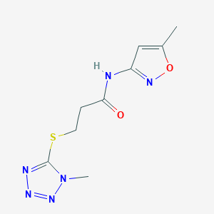 N-(5-methyl-3-isoxazolyl)-3-[(1-methyl-1H-tetrazol-5-yl)thio]propanamide