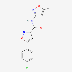 molecular formula C14H10ClN3O3 B4864666 5-(4-chlorophenyl)-N-(5-methyl-3-isoxazolyl)-3-isoxazolecarboxamide 