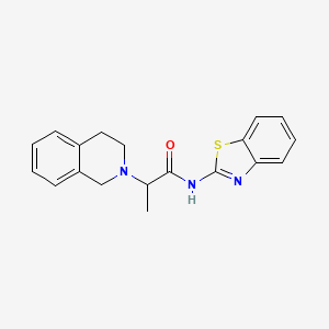 molecular formula C19H19N3OS B4864675 N-(1,3-benzothiazol-2-yl)-2-(3,4-dihydroisoquinolin-2(1H)-yl)propanamide 