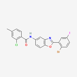 molecular formula C21H13BrClIN2O2 B4864687 N-[2-(2-BROMO-5-IODOPHENYL)-13-BENZOXAZOL-5-YL]-2-CHLORO-4-METHYLBENZAMIDE 