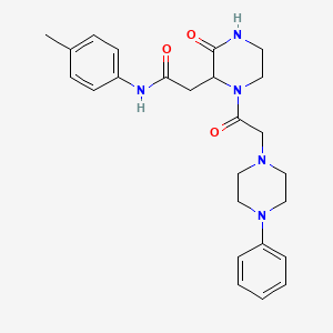 N-(4-methylphenyl)-2-{3-oxo-1-[(4-phenylpiperazin-1-yl)acetyl]piperazin-2-yl}acetamide