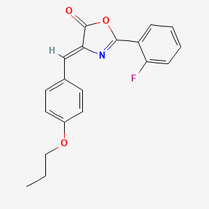 molecular formula C19H16FNO3 B4864712 2-(2-fluorophenyl)-4-(4-propoxybenzylidene)-1,3-oxazol-5(4H)-one CAS No. 5887-19-4