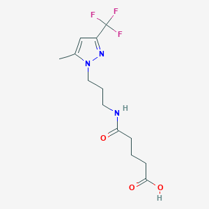 molecular formula C13H18F3N3O3 B4864716 5-({3-[5-methyl-3-(trifluoromethyl)-1H-pyrazol-1-yl]propyl}amino)-5-oxopentanoic acid 