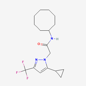 molecular formula C17H24F3N3O B4864726 N-cyclooctyl-2-[5-cyclopropyl-3-(trifluoromethyl)-1H-pyrazol-1-yl]acetamide 