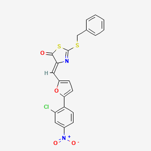 molecular formula C21H13ClN2O4S2 B4864781 2-(benzylthio)-4-{[5-(2-chloro-4-nitrophenyl)-2-furyl]methylene}-1,3-thiazol-5(4H)-one 