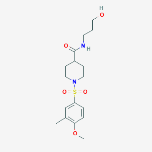 N-(3-hydroxypropyl)-1-[(4-methoxy-3-methylphenyl)sulfonyl]-4-piperidinecarboxamide