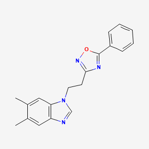 molecular formula C19H18N4O B4864814 5,6-dimethyl-1-[2-(5-phenyl-1,2,4-oxadiazol-3-yl)ethyl]-1H-1,3-benzodiazole 