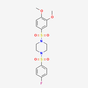 1-[(3,4-dimethoxyphenyl)sulfonyl]-4-[(4-fluorophenyl)sulfonyl]piperazine