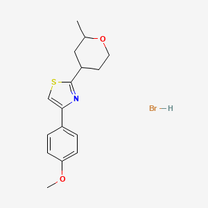 4-(4-methoxyphenyl)-2-(2-methyltetrahydro-2H-pyran-4-yl)-1,3-thiazole hydrobromide