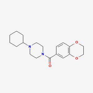 molecular formula C19H26N2O3 B4864837 1-CYCLOHEXYL-4-(2,3-DIHYDRO-1,4-BENZODIOXINE-6-CARBONYL)PIPERAZINE 