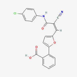 2-(5-{(1Z)-3-[(4-chlorophenyl)amino]-2-cyano-3-oxoprop-1-en-1-yl}furan-2-yl)benzoic acid