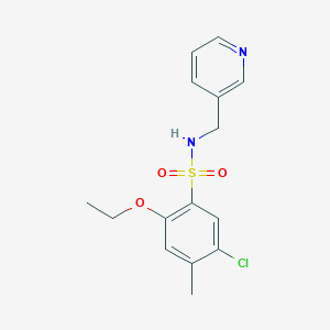 molecular formula C15H17ClN2O3S B486486 5-chloro-2-ethoxy-4-methyl-N-(3-pyridinylmethyl)benzenesulfonamide CAS No. 723744-00-1