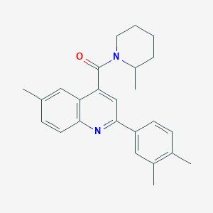 molecular formula C25H28N2O B4864863 2-(3,4-DIMETHYLPHENYL)-6-METHYL-4-(2-METHYLPIPERIDINE-1-CARBONYL)QUINOLINE 