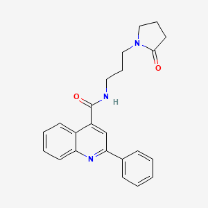 molecular formula C23H23N3O2 B4864900 N-[3-(2-oxopyrrolidin-1-yl)propyl]-2-phenylquinoline-4-carboxamide 