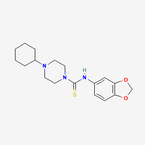 N-1,3-benzodioxol-5-yl-4-cyclohexyl-1-piperazinecarbothioamide