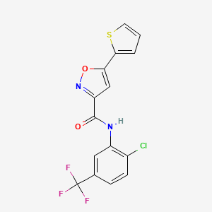 molecular formula C15H8ClF3N2O2S B4864927 N-[2-chloro-5-(trifluoromethyl)phenyl]-5-(2-thienyl)-3-isoxazolecarboxamide 