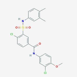 4-chloro-N-(3-chloro-4-methoxyphenyl)-3-{[(3,4-dimethylphenyl)amino]sulfonyl}benzamide