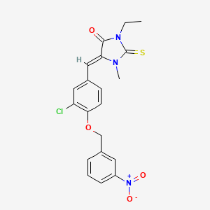 5-{3-chloro-4-[(3-nitrobenzyl)oxy]benzylidene}-3-ethyl-1-methyl-2-thioxo-4-imidazolidinone