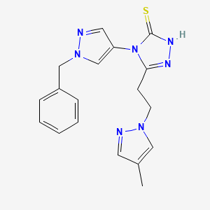 molecular formula C18H19N7S B4864955 4-(1-benzyl-1H-pyrazol-4-yl)-5-[2-(4-methyl-1H-pyrazol-1-yl)ethyl]-4H-1,2,4-triazole-3-thiol 