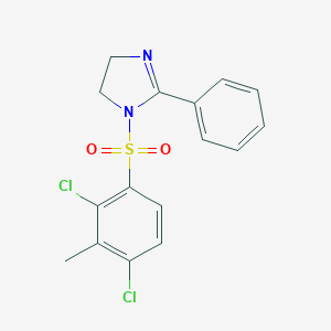 molecular formula C16H14Cl2N2O2S B486496 1-((2,4-dichloro-3-methylphenyl)sulfonyl)-2-phenyl-4,5-dihydro-1H-imidazole CAS No. 723744-53-4