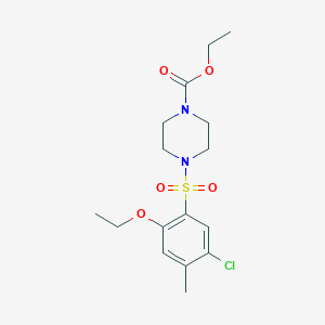 molecular formula C16H23ClN2O5S B486498 ethyl 4-(5-chloro-2-ethoxy-4-methylbenzenesulfonyl)piperazine-1-carboxylate CAS No. 723744-62-5