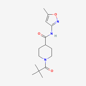 molecular formula C15H23N3O3 B4864987 1-(2,2-dimethylpropanoyl)-N-(5-methyl-1,2-oxazol-3-yl)piperidine-4-carboxamide 