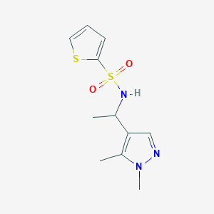 molecular formula C11H15N3O2S2 B4865002 N-[1-(1,5-dimethyl-1H-pyrazol-4-yl)ethyl]thiophene-2-sulfonamide 