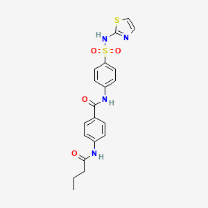 molecular formula C20H20N4O4S2 B4865038 4-(butanoylamino)-N-[4-(1,3-thiazol-2-ylsulfamoyl)phenyl]benzamide 