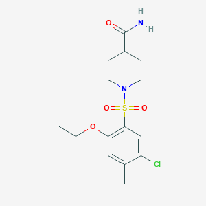 1-(5-Chloro-2-ethoxy-4-methylphenyl)sulfonylpiperidine-4-carboxamide