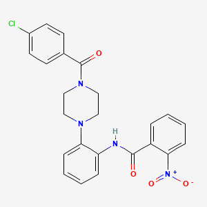 molecular formula C24H21ClN4O4 B4865074 N-{2-[4-(4-chlorobenzoyl)-1-piperazinyl]phenyl}-2-nitrobenzamide 